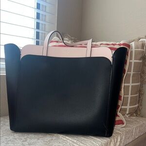 Kate Spade Magnolia street large Black and Light Pink Tote Bag
